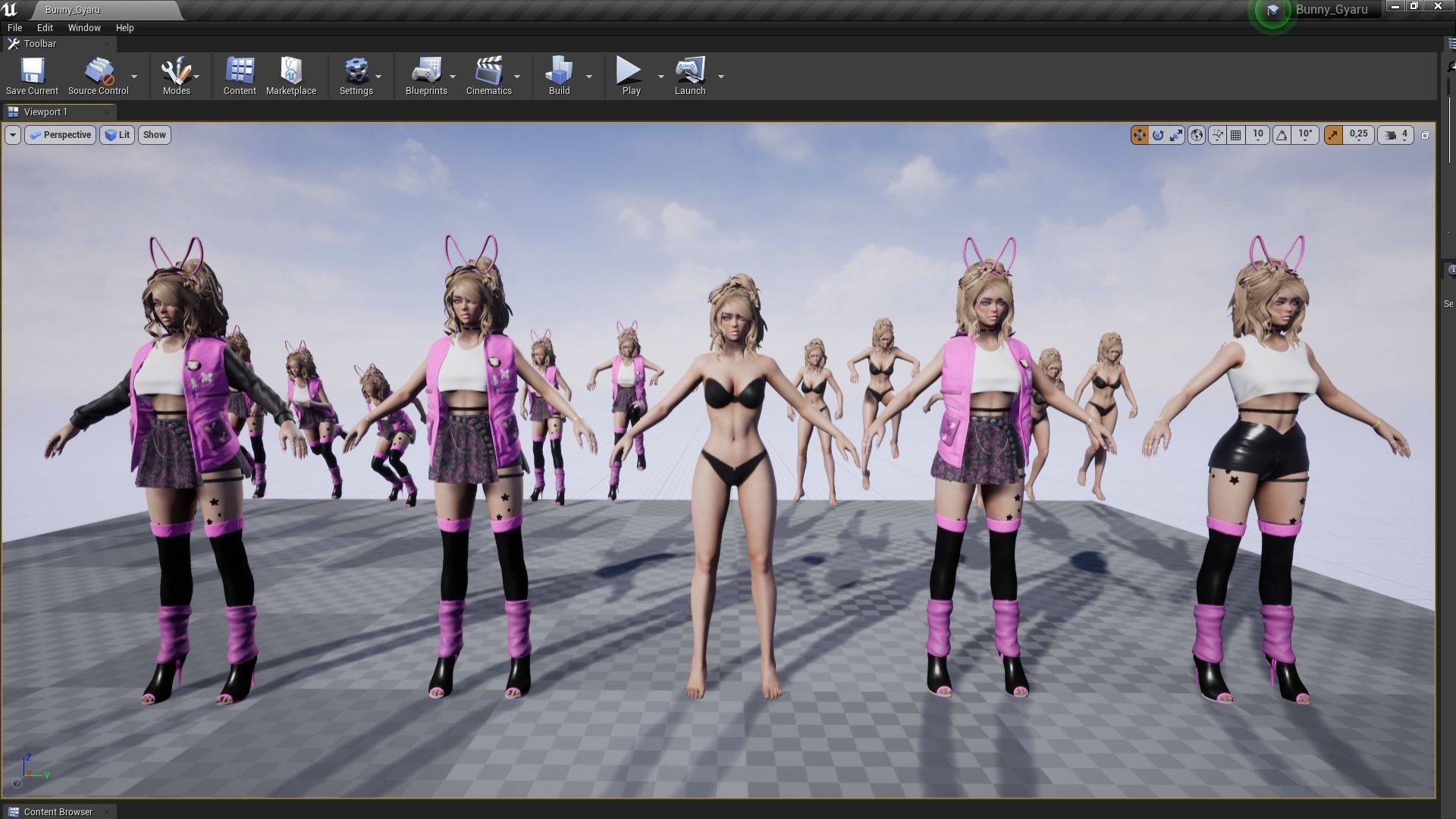 Bunny Gyaru Low-poly 3D model_8