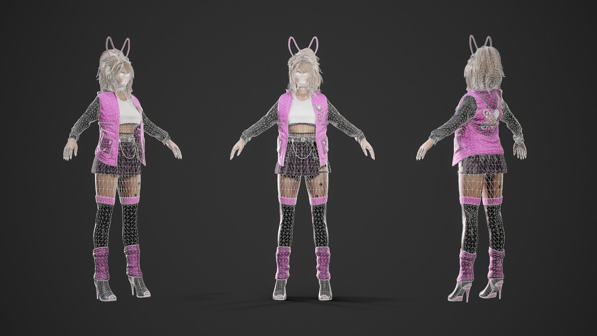 Bunny Gyaru Low-poly 3D model_4