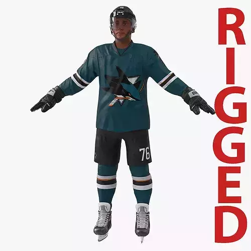 Hockey Player San Jose Sharks Rigged
