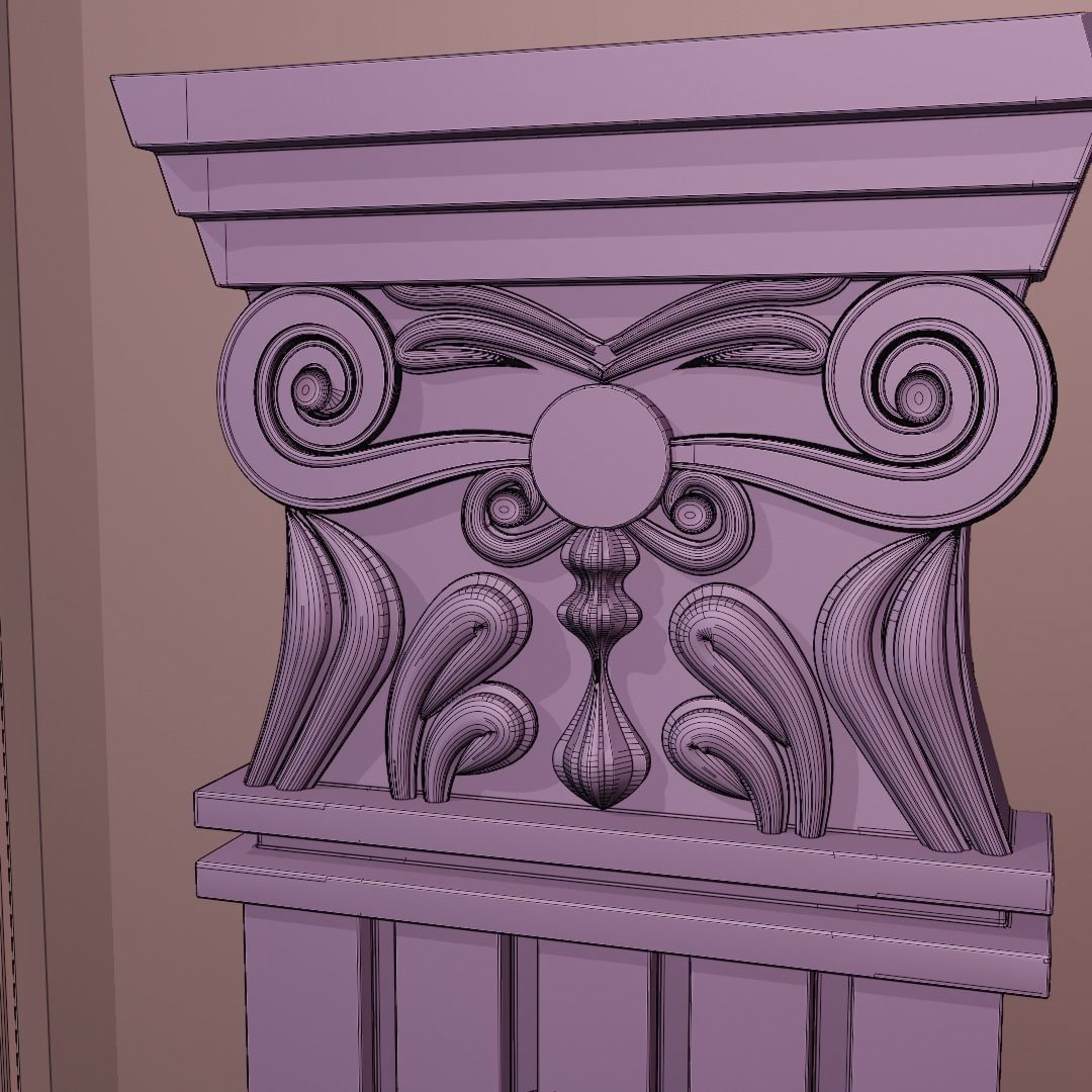 Premium wooden door 3D model_6