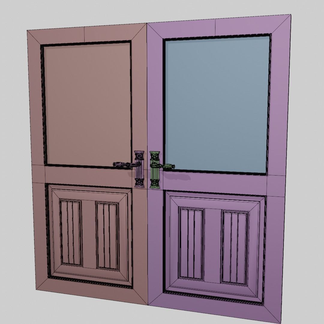 Premium wooden door 3D model_8