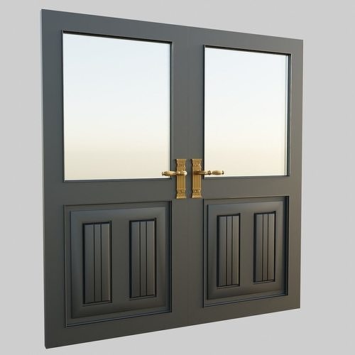 Premium wooden door 3D model