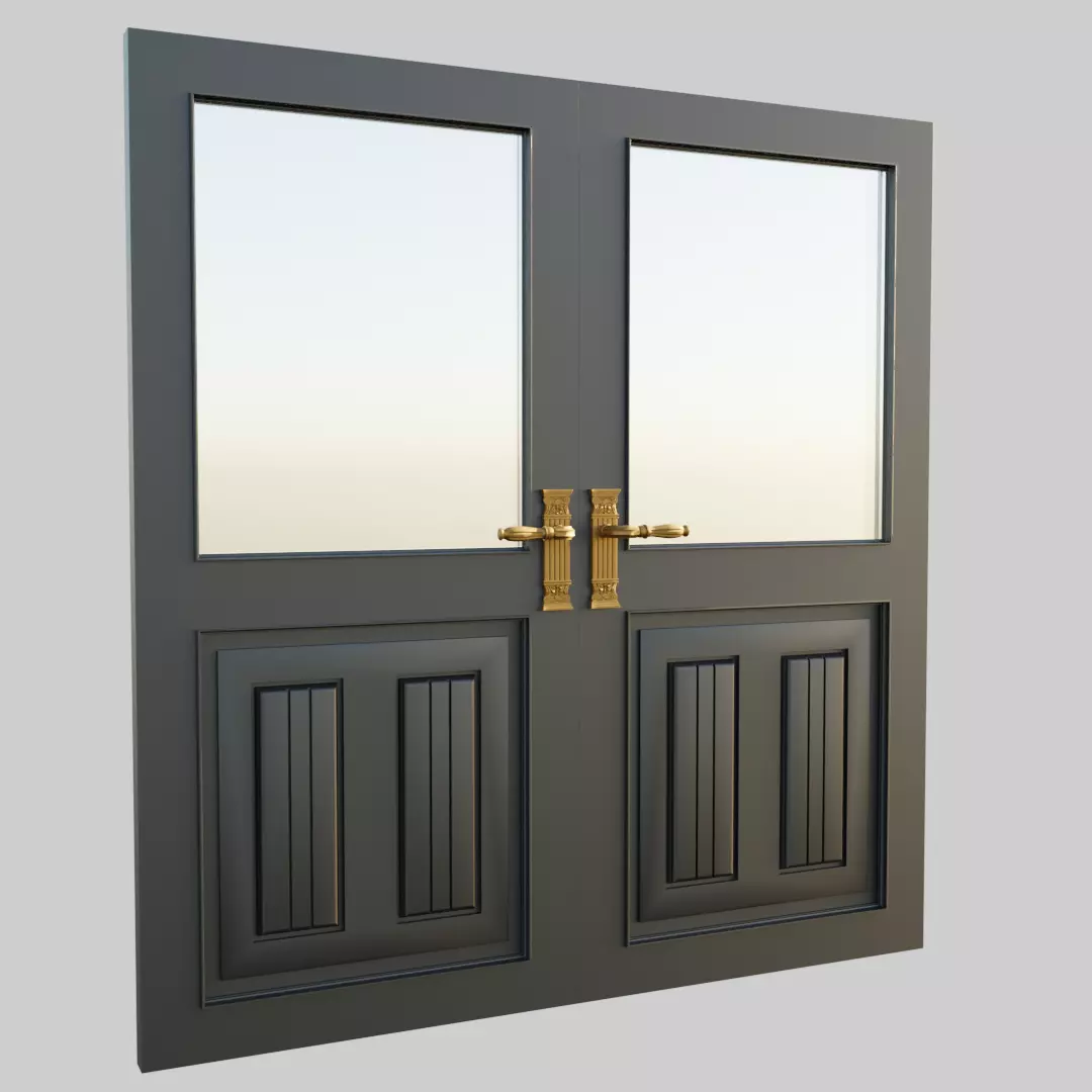 Premium wooden door 3D model_0