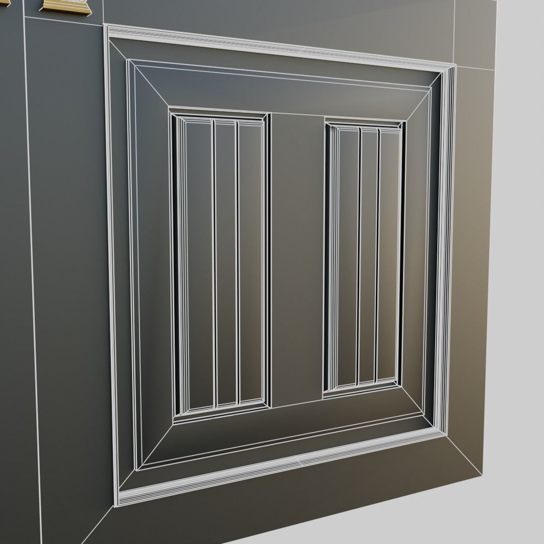 Premium wooden door 3D model_5