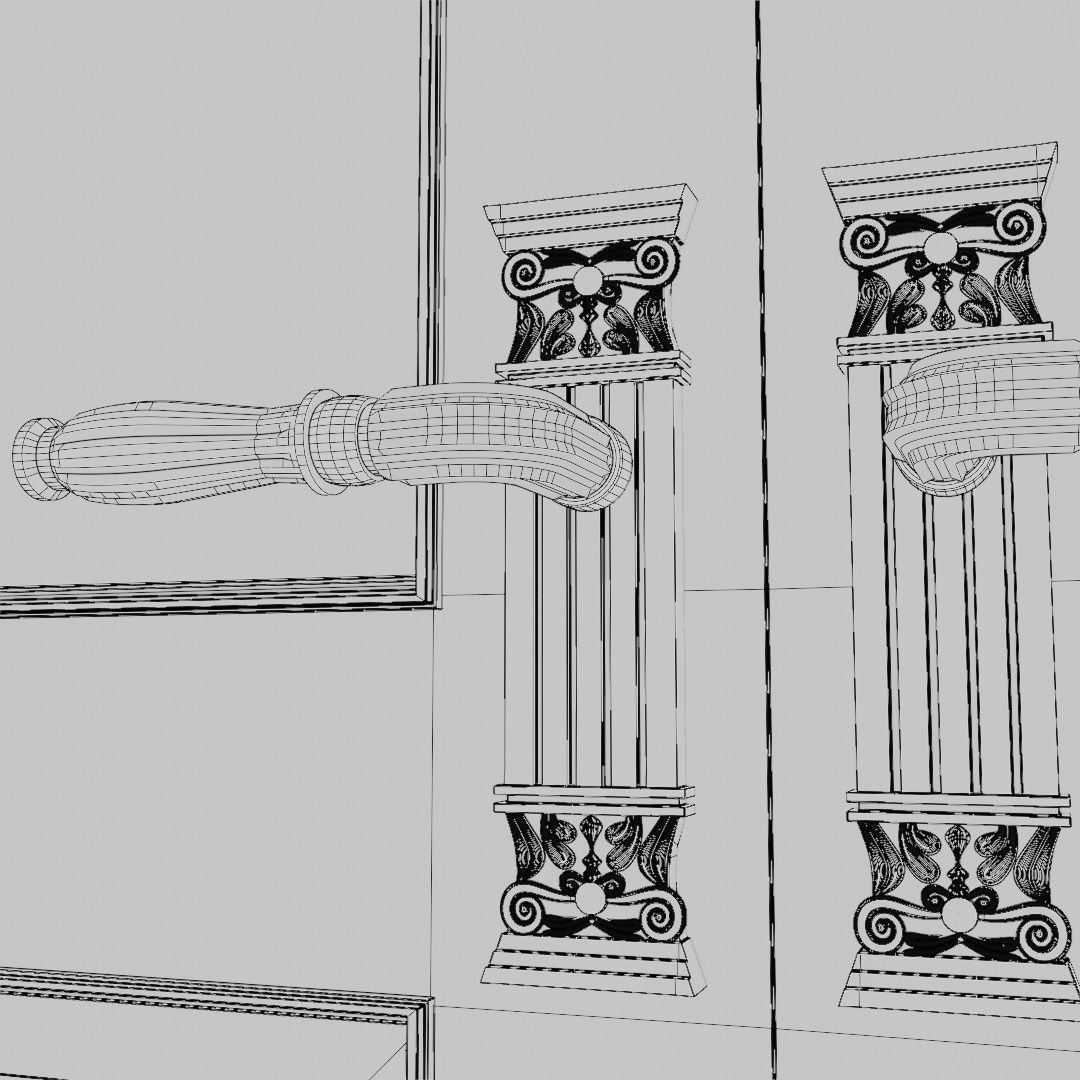 Premium wooden door 3D model_7