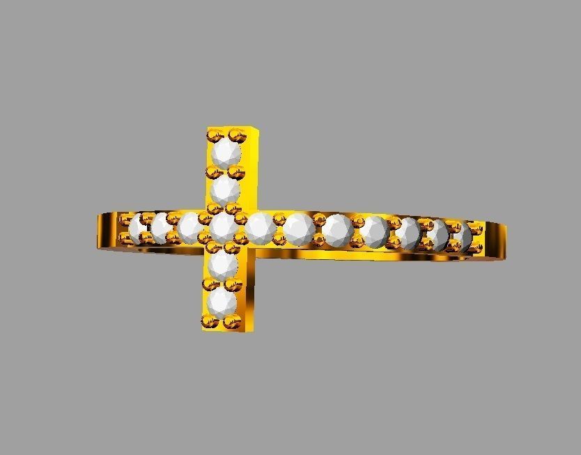 Cross Ring 3D print model_20