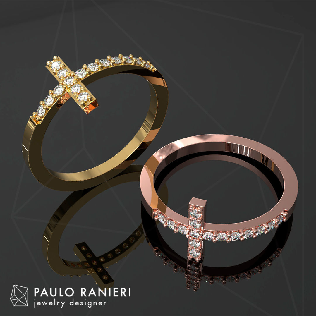 Cross Ring 3D model 3D printable | CGTrader