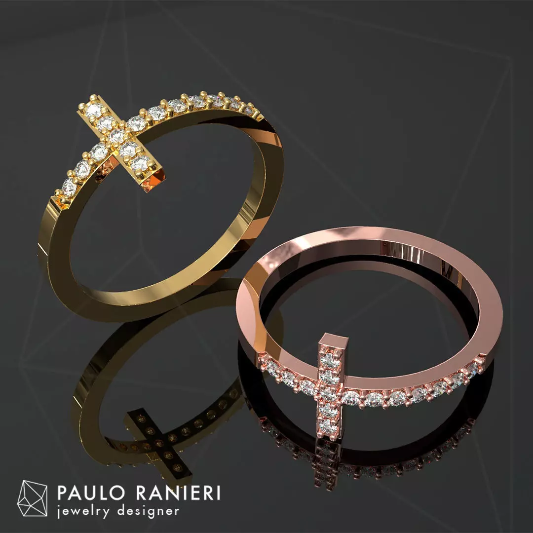 Cross Ring 3D print model_0