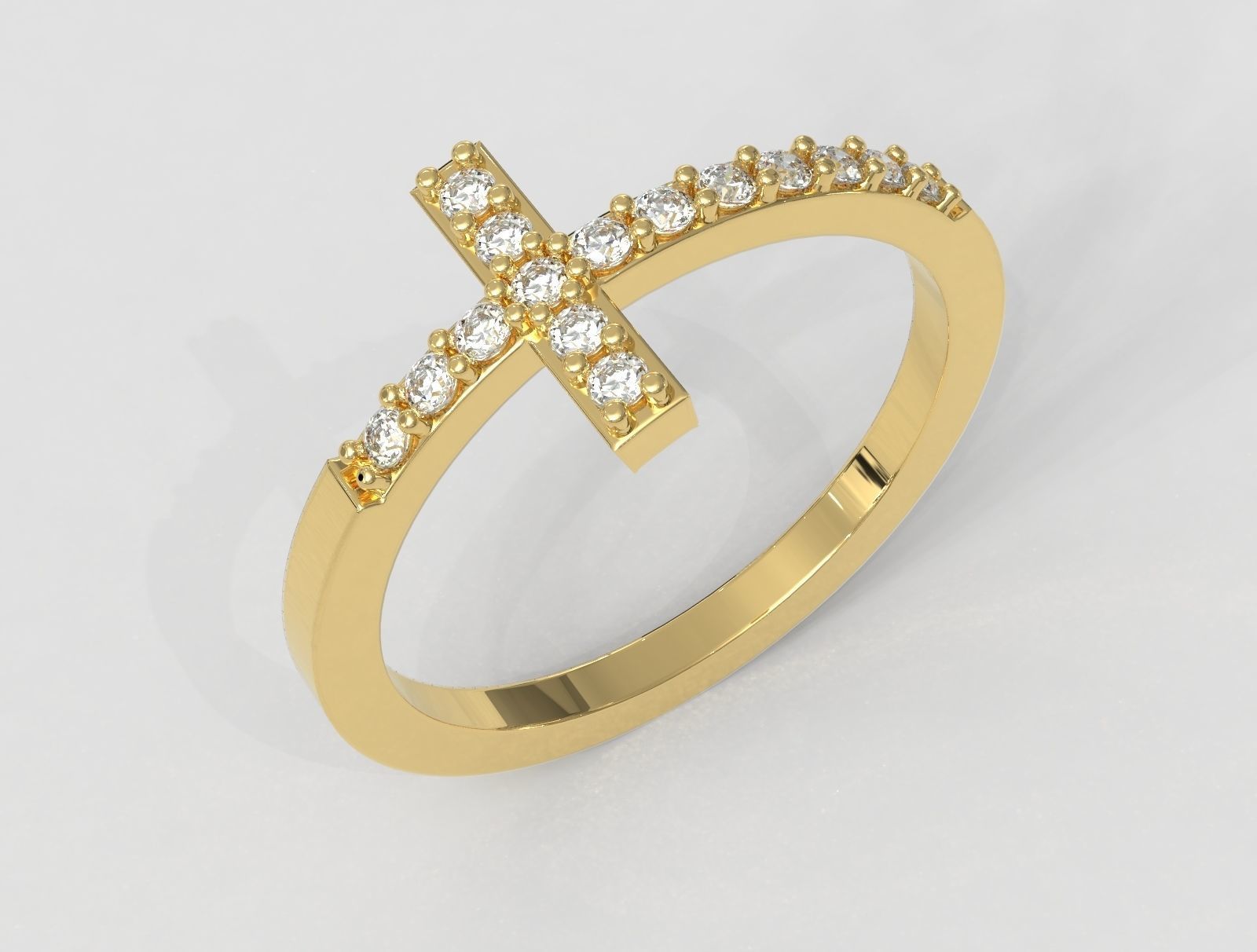 Cross Ring 3D print model_3
