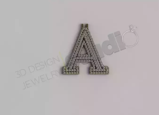 double level Iced Out A letter 3d model