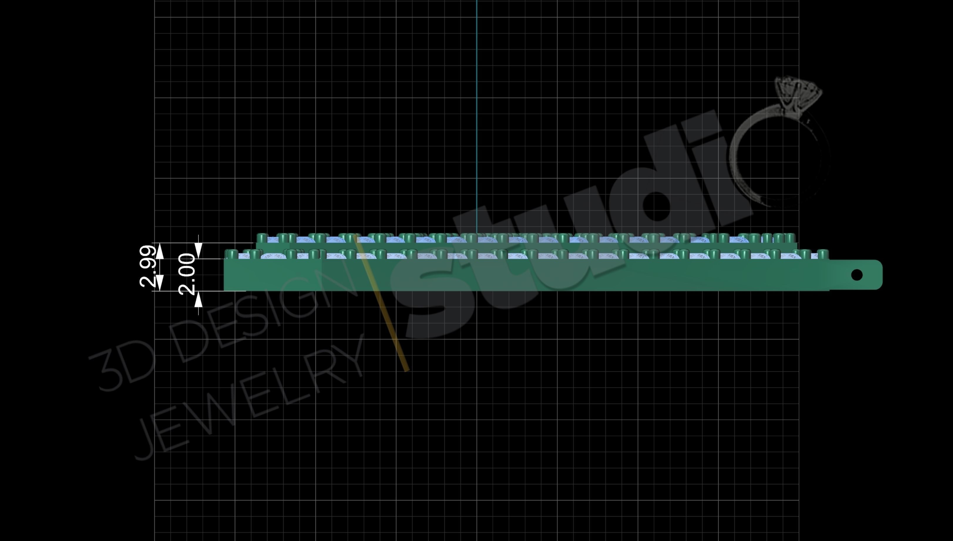 double level Iced Out A letter 3d model 3D print model_5