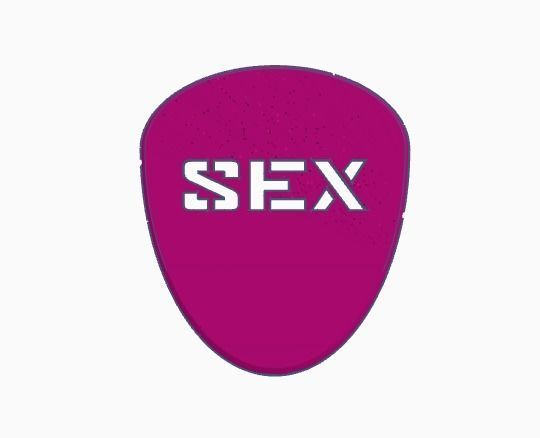 GUITAR PICK SEX 1mm 3D print model_3