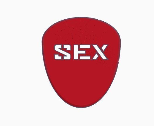 GUITAR PICK SEX 1mm 3D print model_4