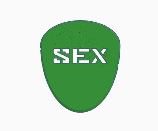 GUITAR PICK SEX 1mm 3D print model_2