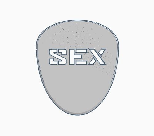 GUITAR PICK SEX 1mm 3D print model_1