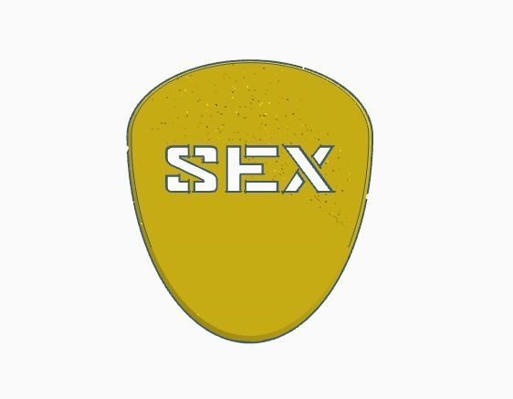 GUITAR PICK SEX 1mm 3D print model_5