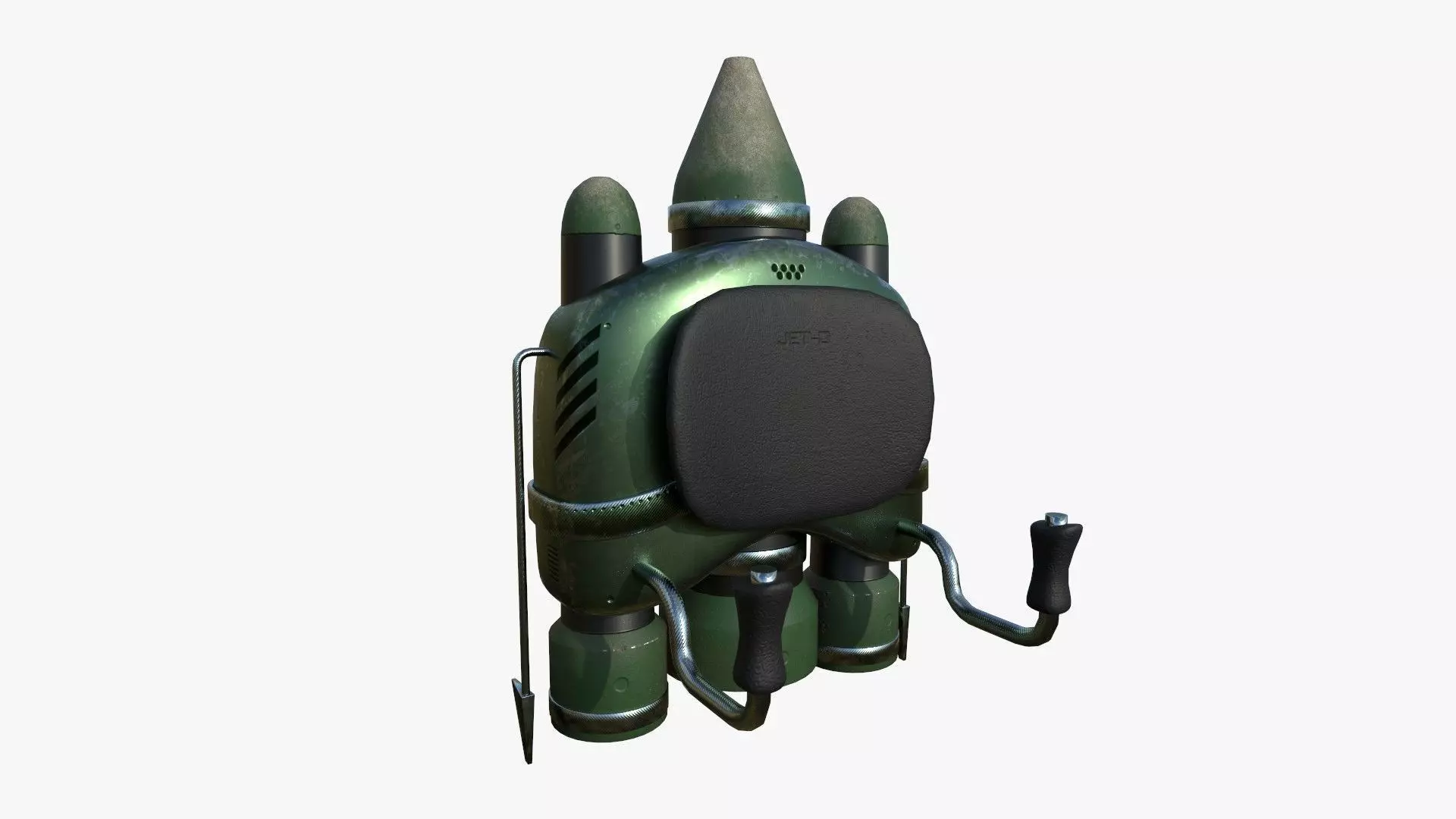 Jetpack D09 Green Metal - SciFi Character Design Low-poly 3D model_0