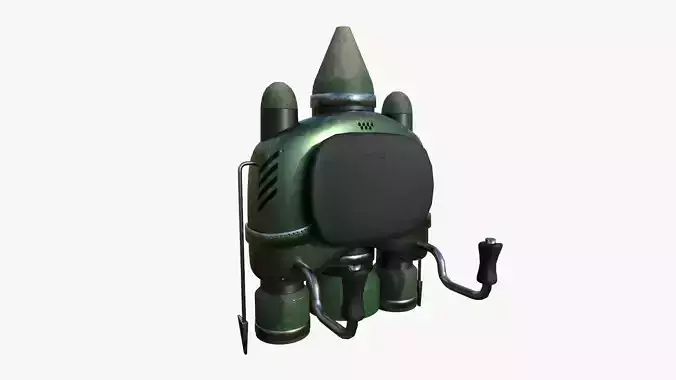 Jetpack D09 Green Metal - SciFi Character Design Low-poly 3D model