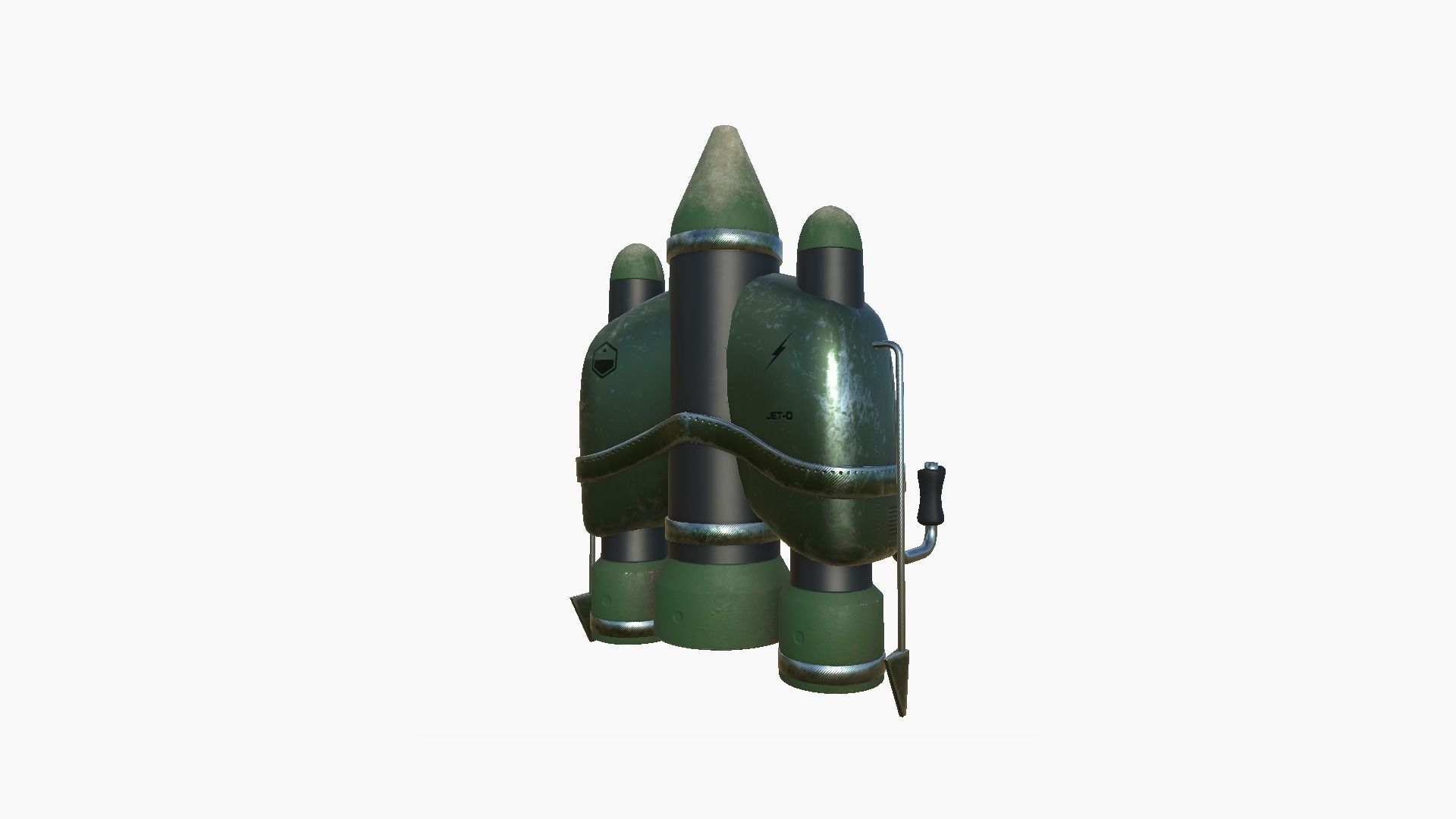 Jetpack D09 Green Metal - SciFi Character Design Low-poly 3D model_1