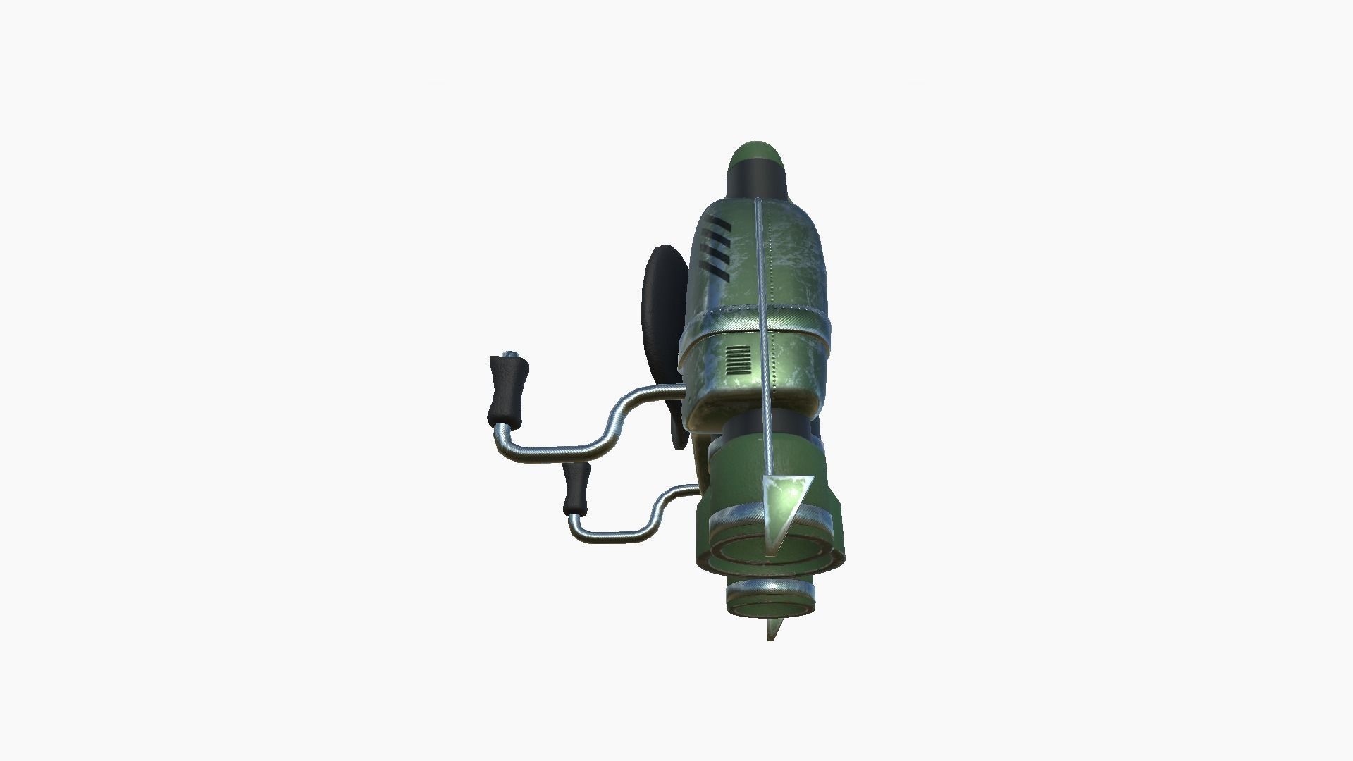 Jetpack D09 Green Metal - SciFi Character Design Low-poly 3D model_4