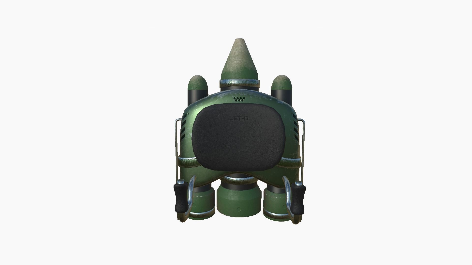 Jetpack D09 Green Metal - SciFi Character Design Low-poly 3D model_3