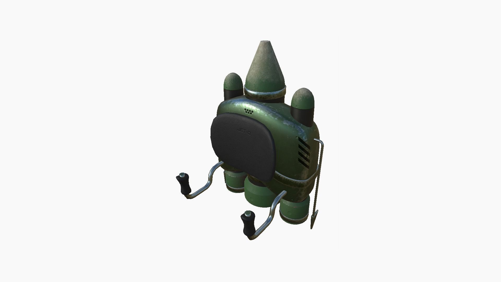 Jetpack D09 Green Metal - SciFi Character Design Low-poly 3D model_2