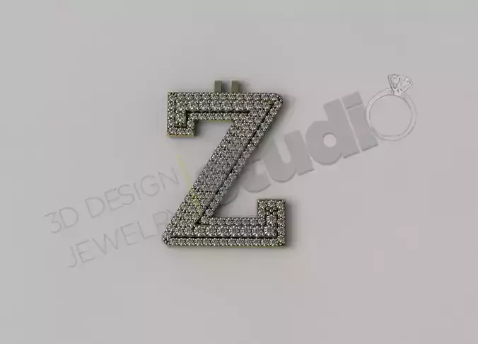 Double level Iced Out Z letter 3d model