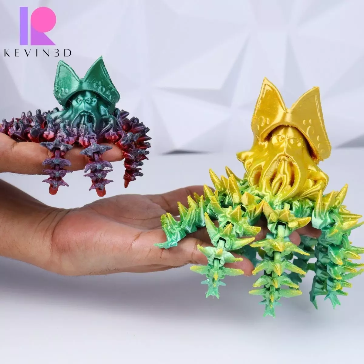 ARTICULATED OCTOPUS DAVY JONES PIRATE FLEXI WIGGLE PET 3D print model_0