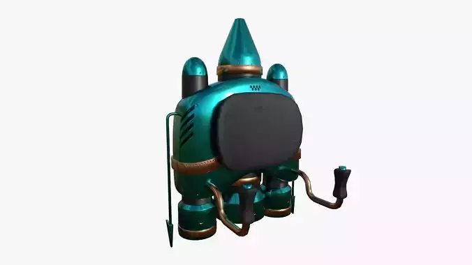 Jetpack D10 Blue Bronze - SciFi Character Design Low-poly 3D model