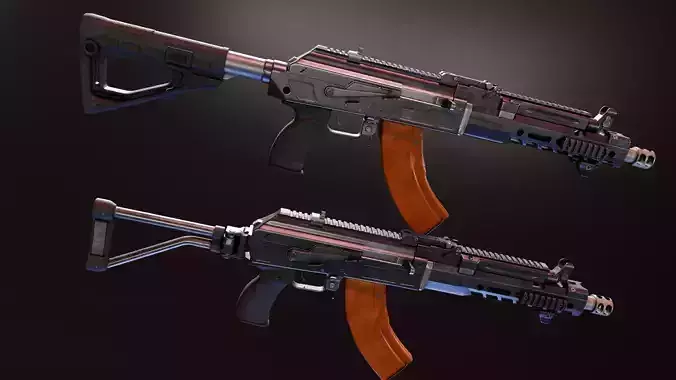Custom AK MB47 Low-poly 3D model