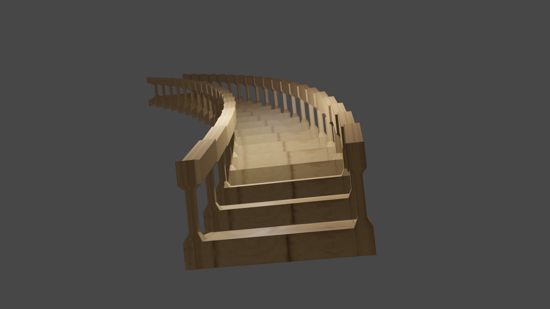 Wooden Ladder - stairs 3D model_1