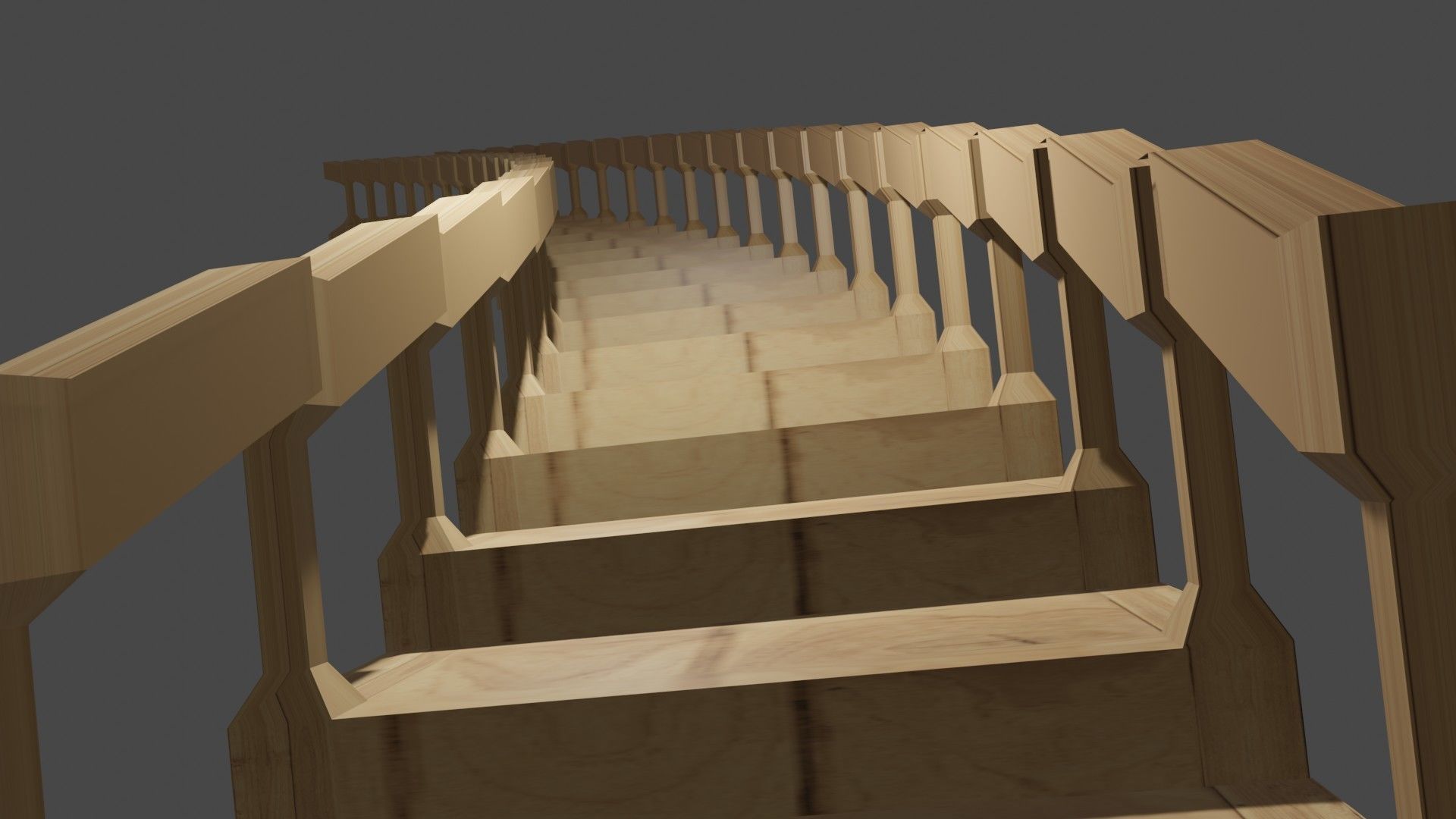 Wooden Ladder - stairs 3D model_4