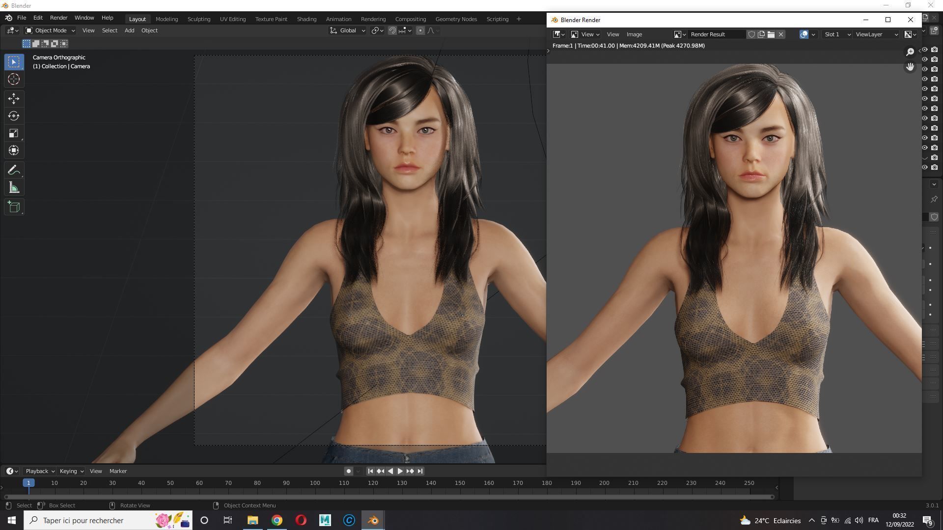 Realistic Female korean naked Low-poly 3D model_11