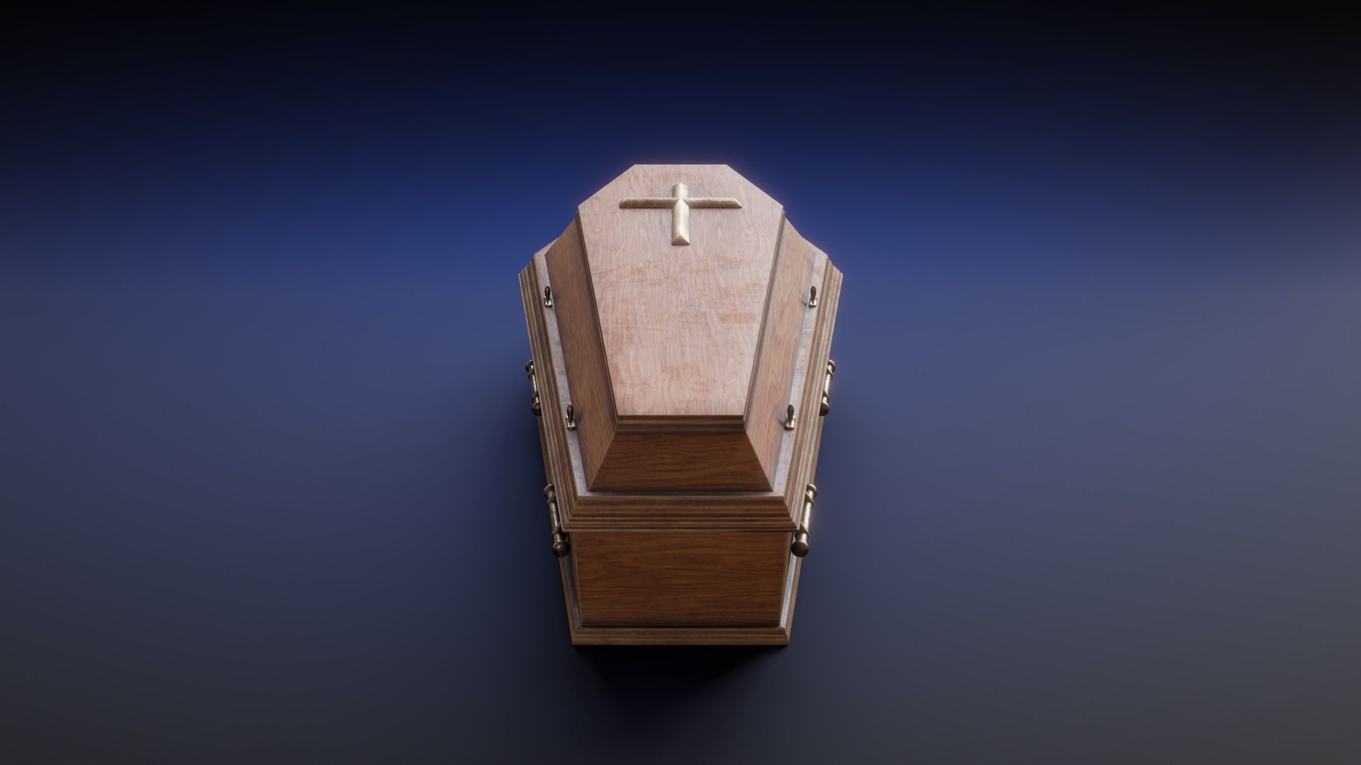 Coffin Low-poly 3D model_3