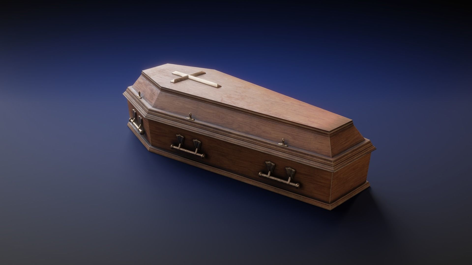 Coffin Low-poly 3D model_2