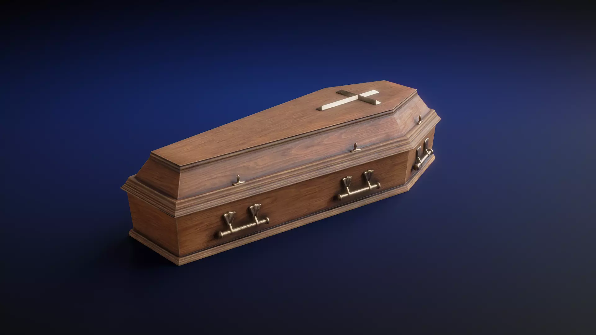 Coffin Low-poly 3D model_0