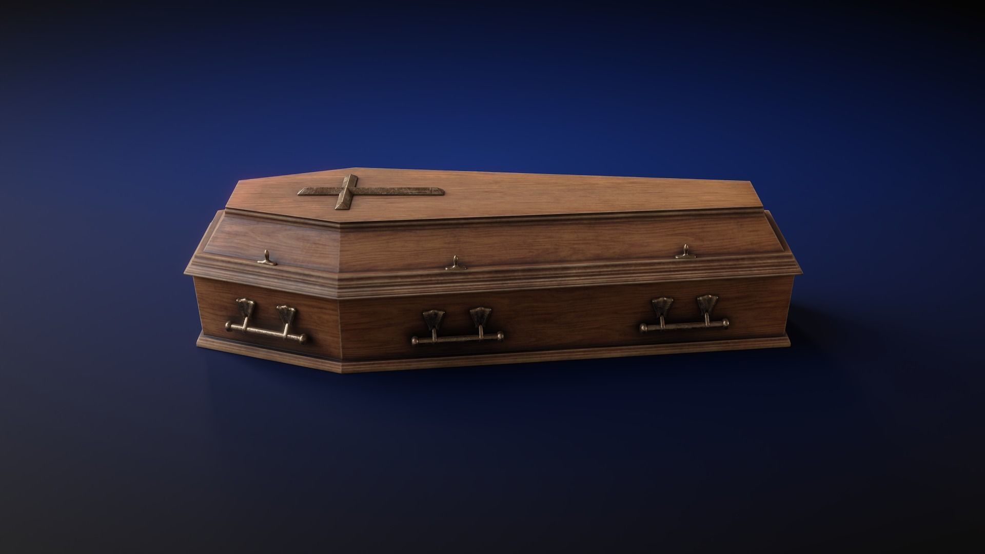 Coffin Low-poly 3D model_5