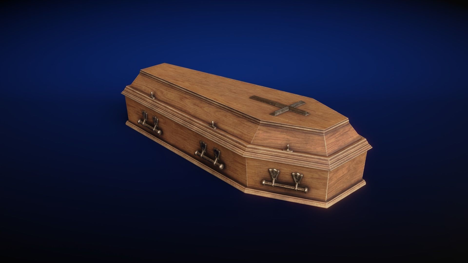 Coffin Low-poly 3D model_4