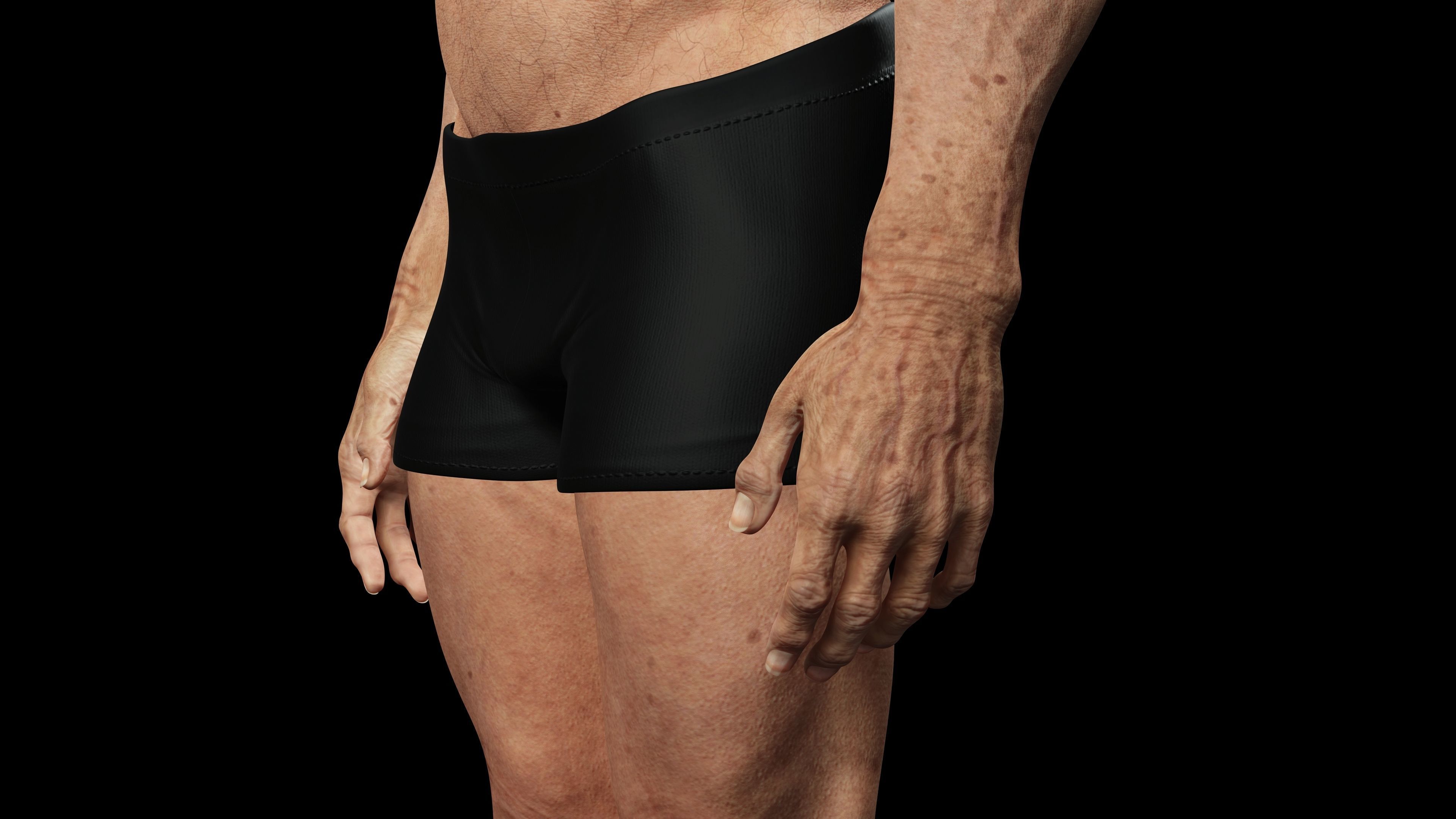 Realistic Old Man Low-poly 3D model_9