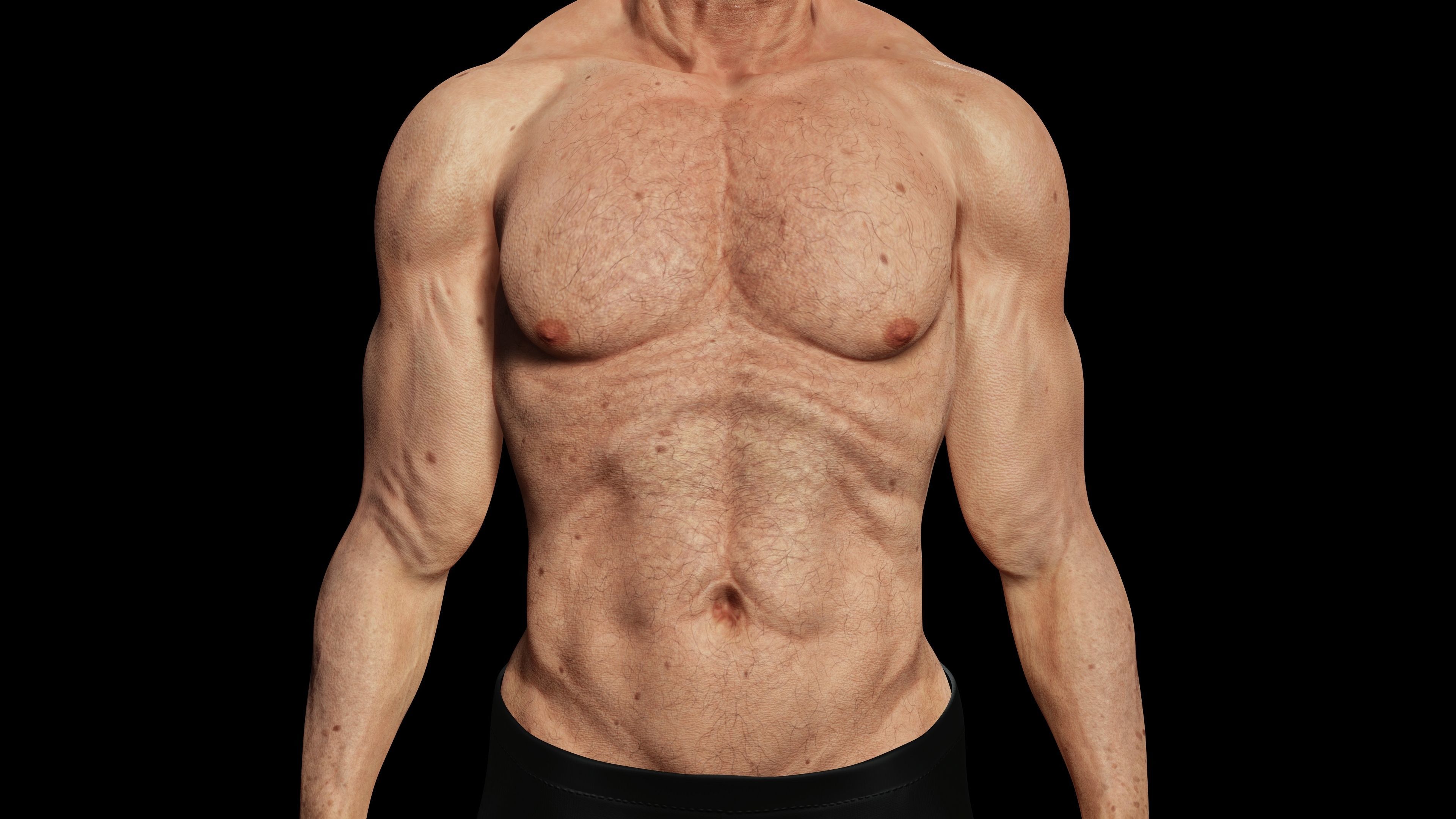 Realistic Old Man Low-poly 3D model_8