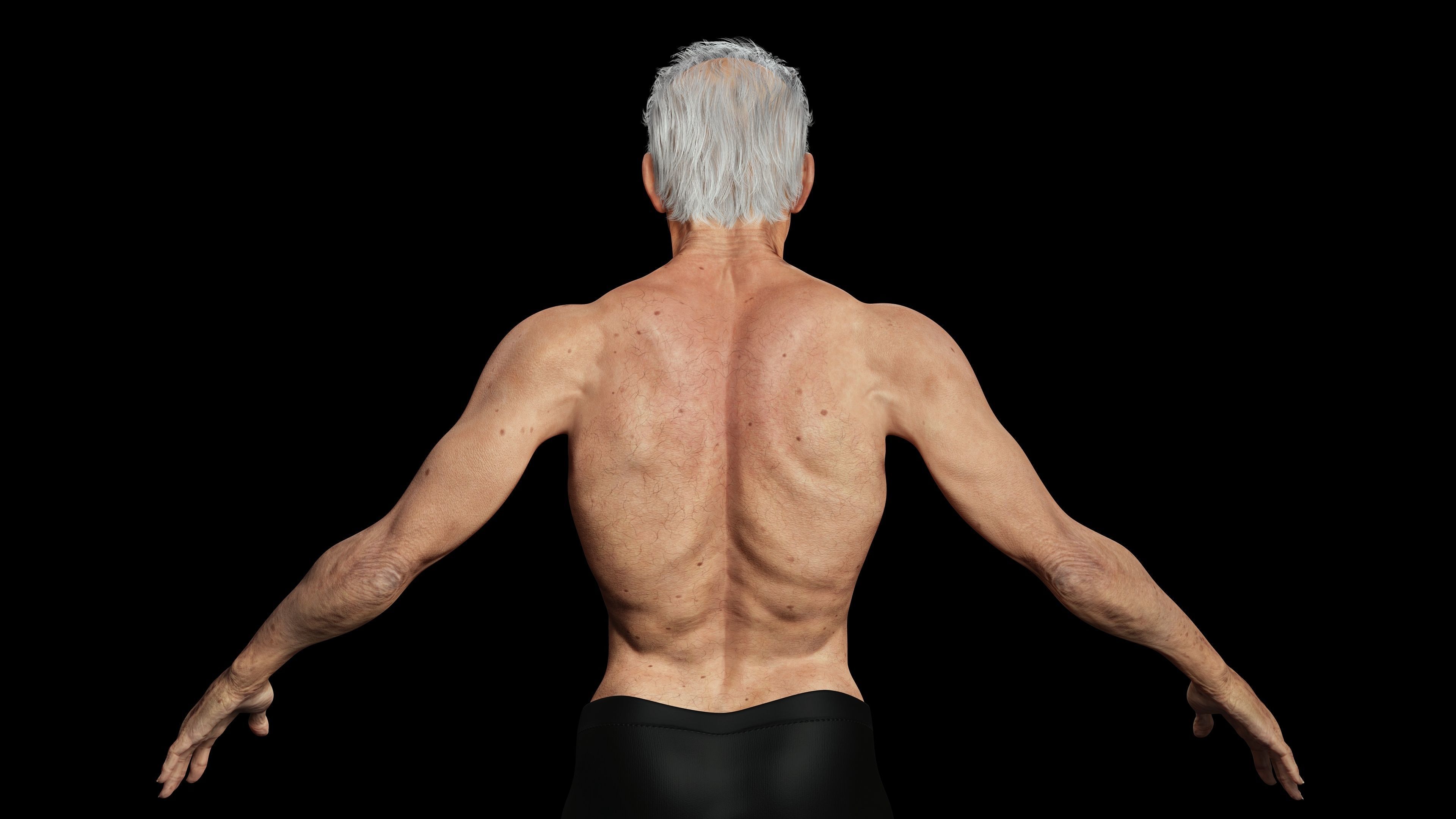 Realistic Old Man Low-poly 3D model_2