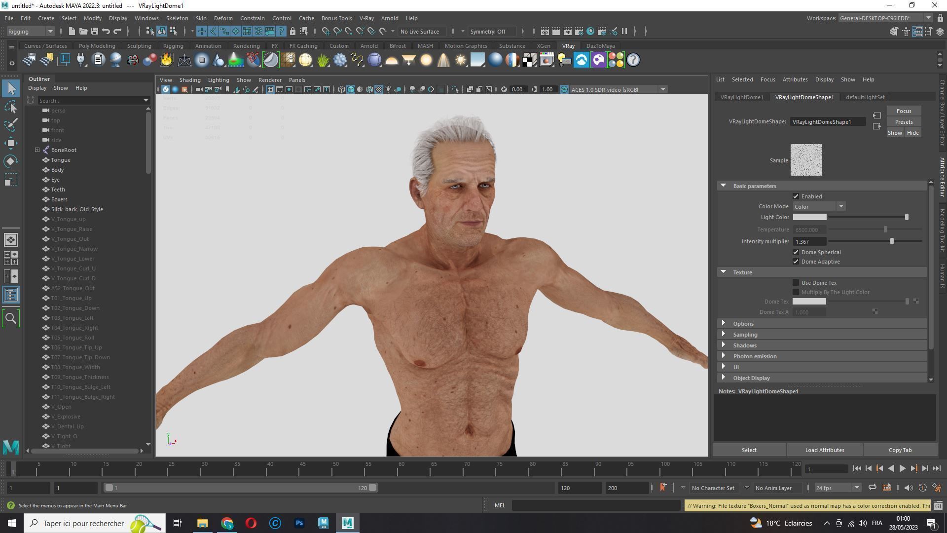 Realistic Old Man Low-poly 3D model_24