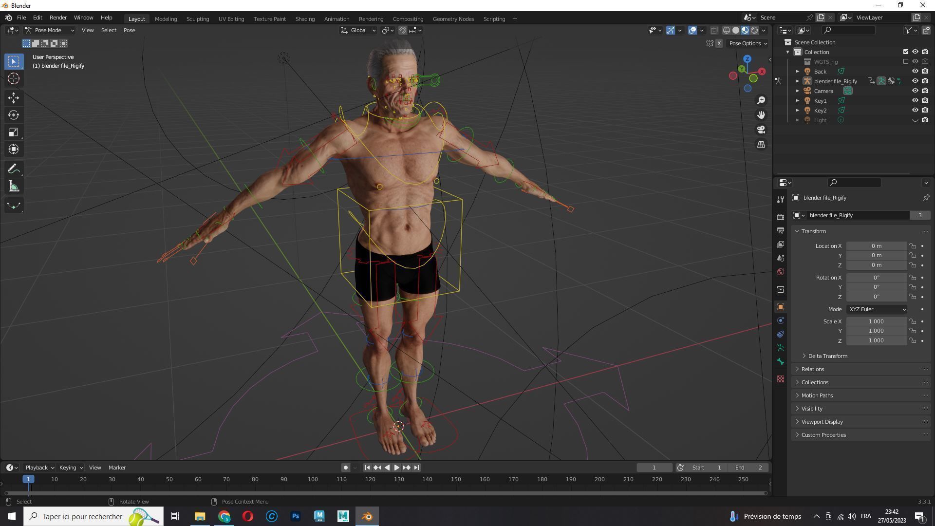 Realistic Old Man Low-poly 3D model_19
