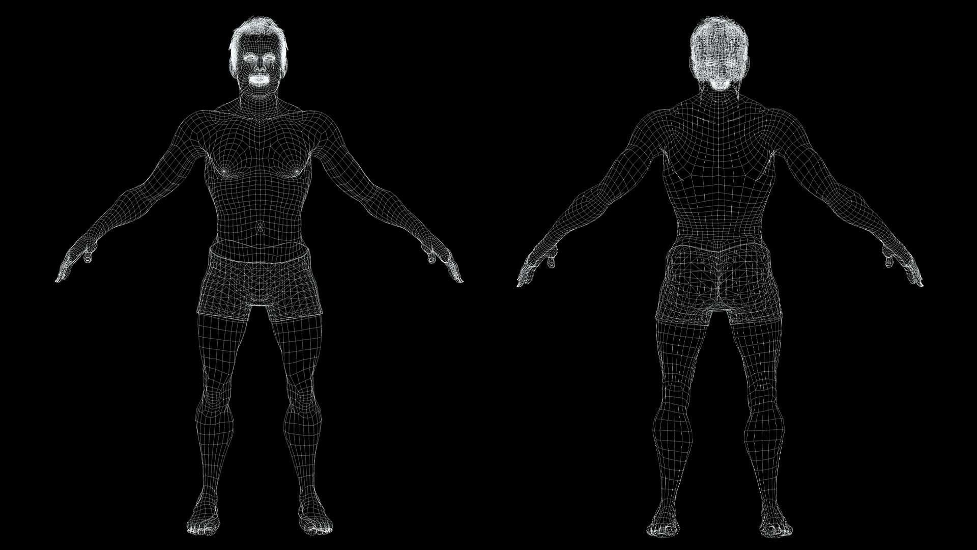 Realistic Old Man Low-poly 3D model_18