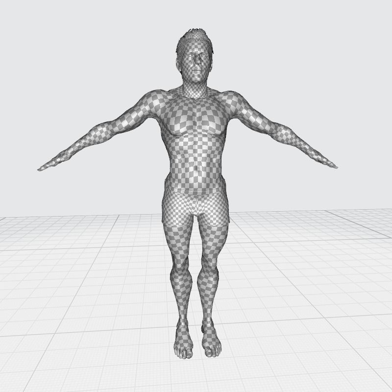 Realistic Old Man Low-poly 3D model_32