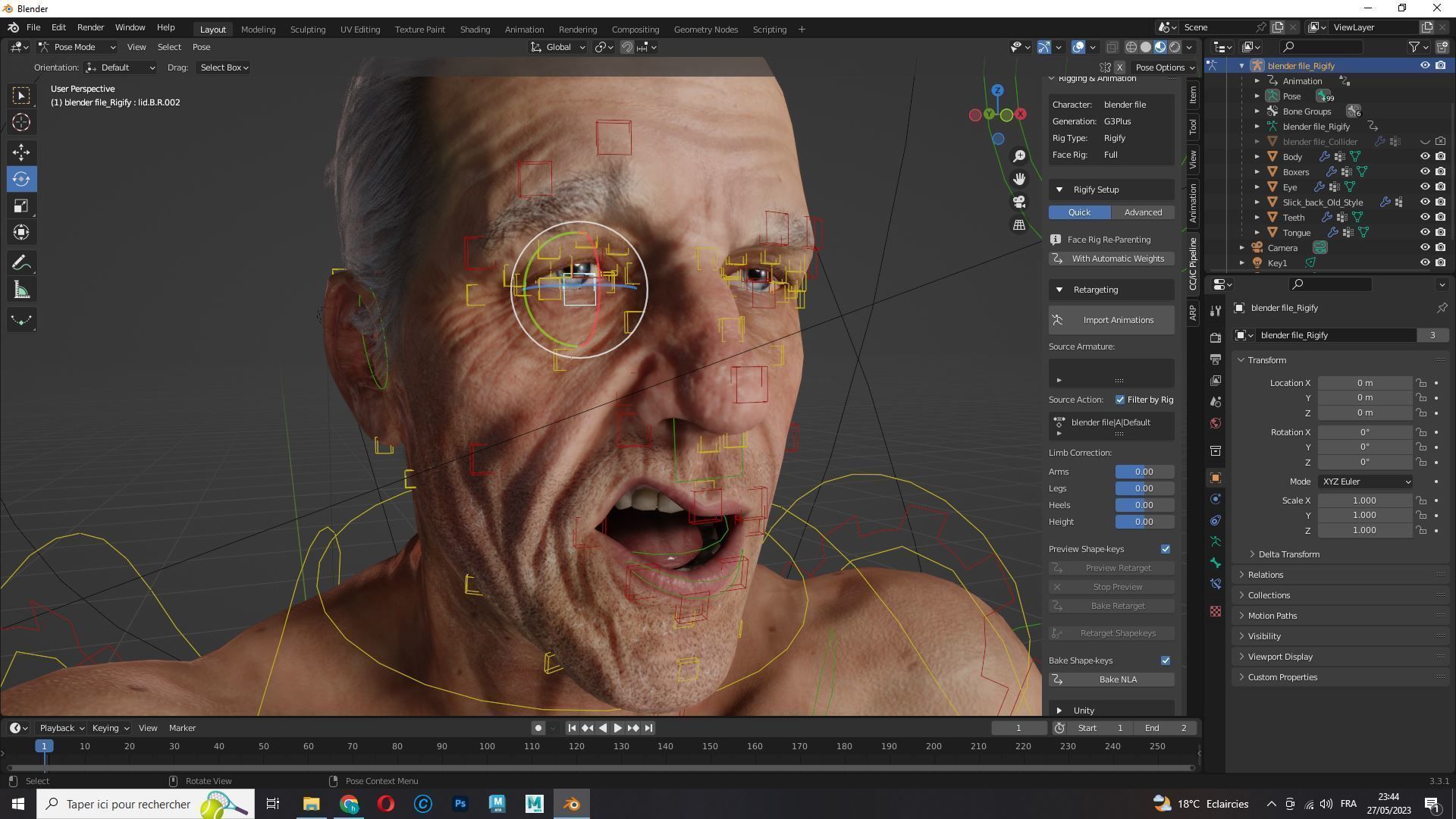 Realistic Old Man Low-poly 3D model_20