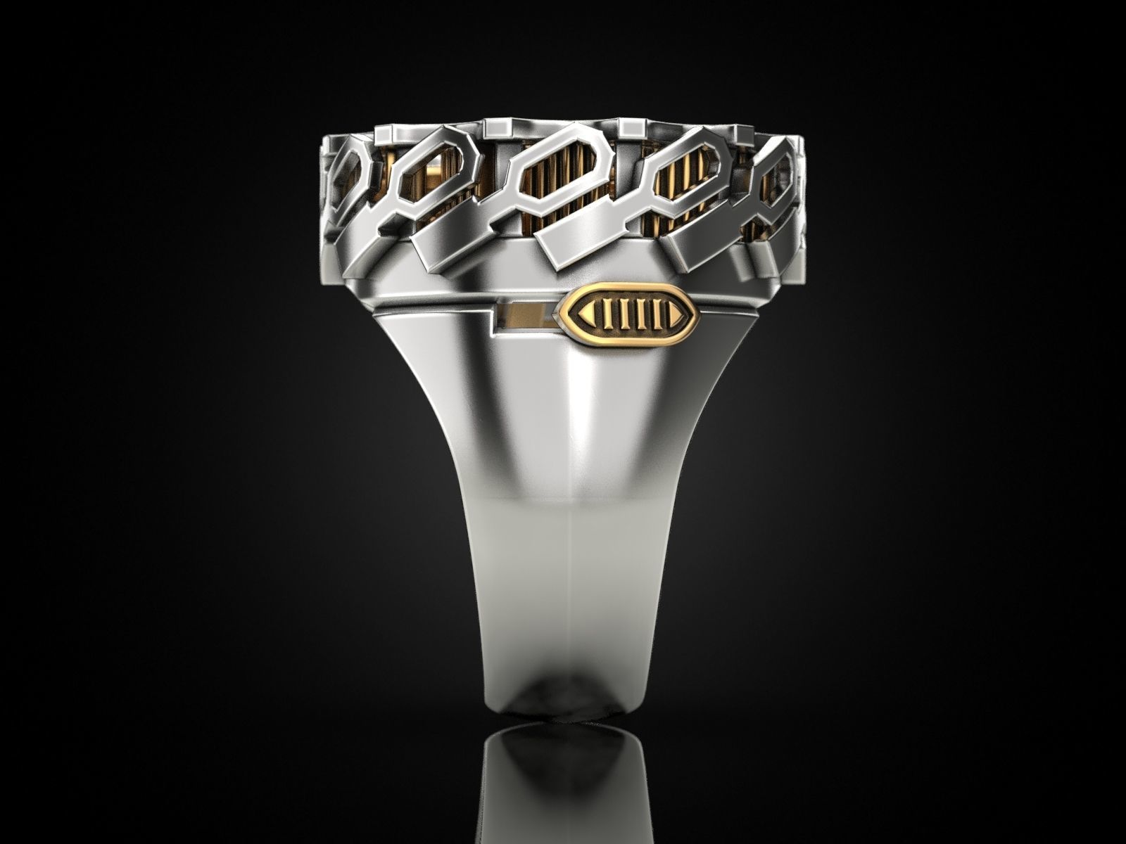Dynamic mechanical ring 3D print model_8