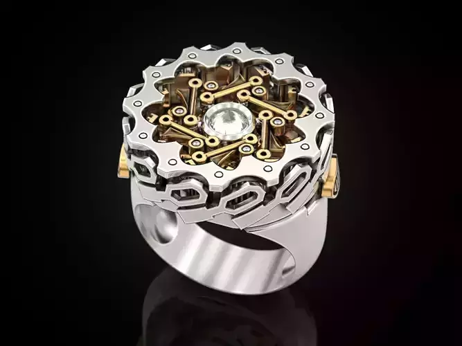 Dynamic mechanical ring 3D print model Dynamic mechanical ring 3D print model