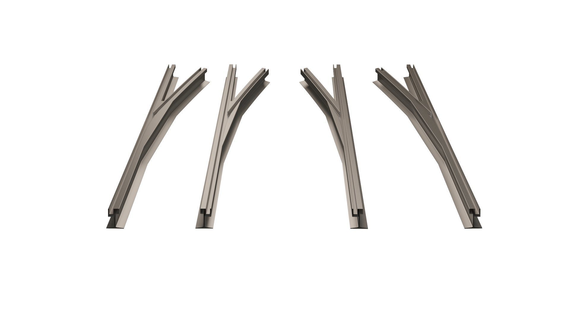 Collection of Tram Rails Elements 3D model_5