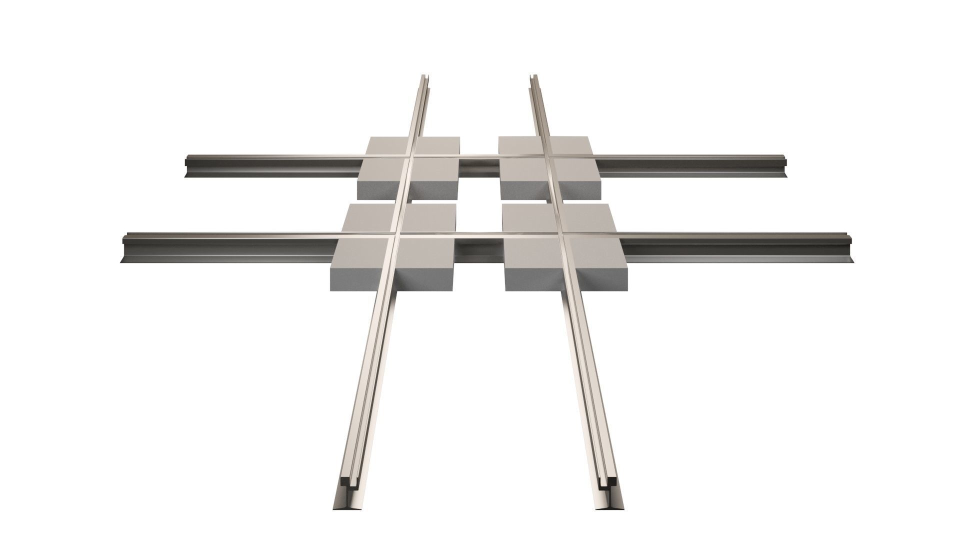 Collection of Tram Rails Elements 3D model_4